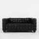 Canapé en cuir noir Kubus modèle "8020" par Josef Hoffmann pour Wittmann, Austr