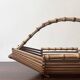 Basket / fruit bowl in wood and bamboo, France 1950