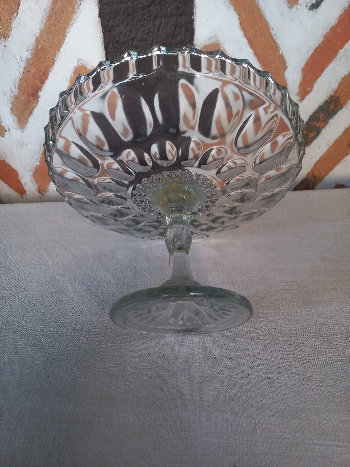 Glass fruit compote dish