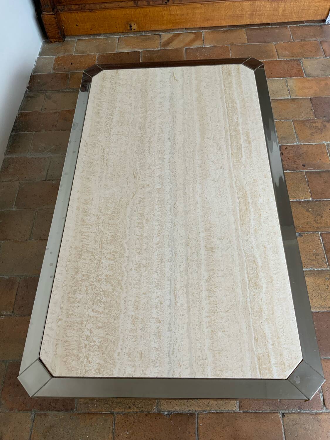 Coffee table and travertine