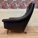 Scandinavian design armchair Aage Christiansen black leather 1950.