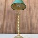 Twisted wooden floor lamp in beige and green S.C.E.