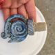 Glazed stoneware bottle with crystallised glaze signed Francoise Roussel.