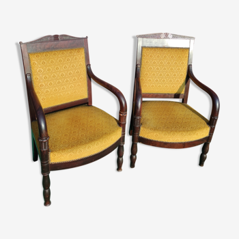 Paire de fauteuils Empire