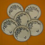 Lot de 6 assiettes plates UC SARREGUEMINES modèle Wallace.