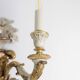 Pair of Louis XVI style wall lights in gilded and lacquered wood. Circa 1900.