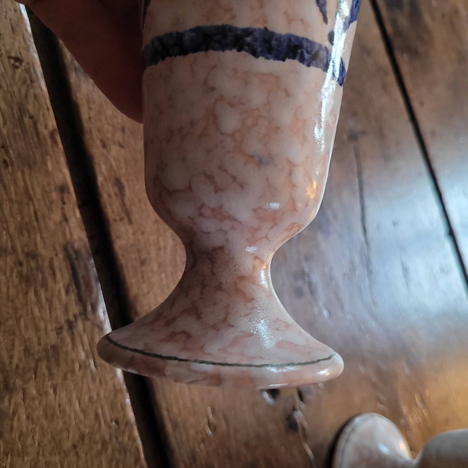 Set of 6 marbled earthenware mazagrans Salins 70's