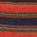 4x8 Brown & Blue Turkish Vintage Kilim Rug 139x245Cm SK 2314