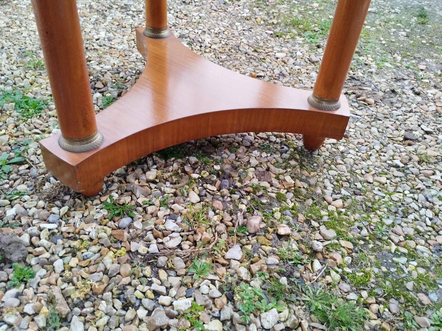 Empire style pedestal table with marble top