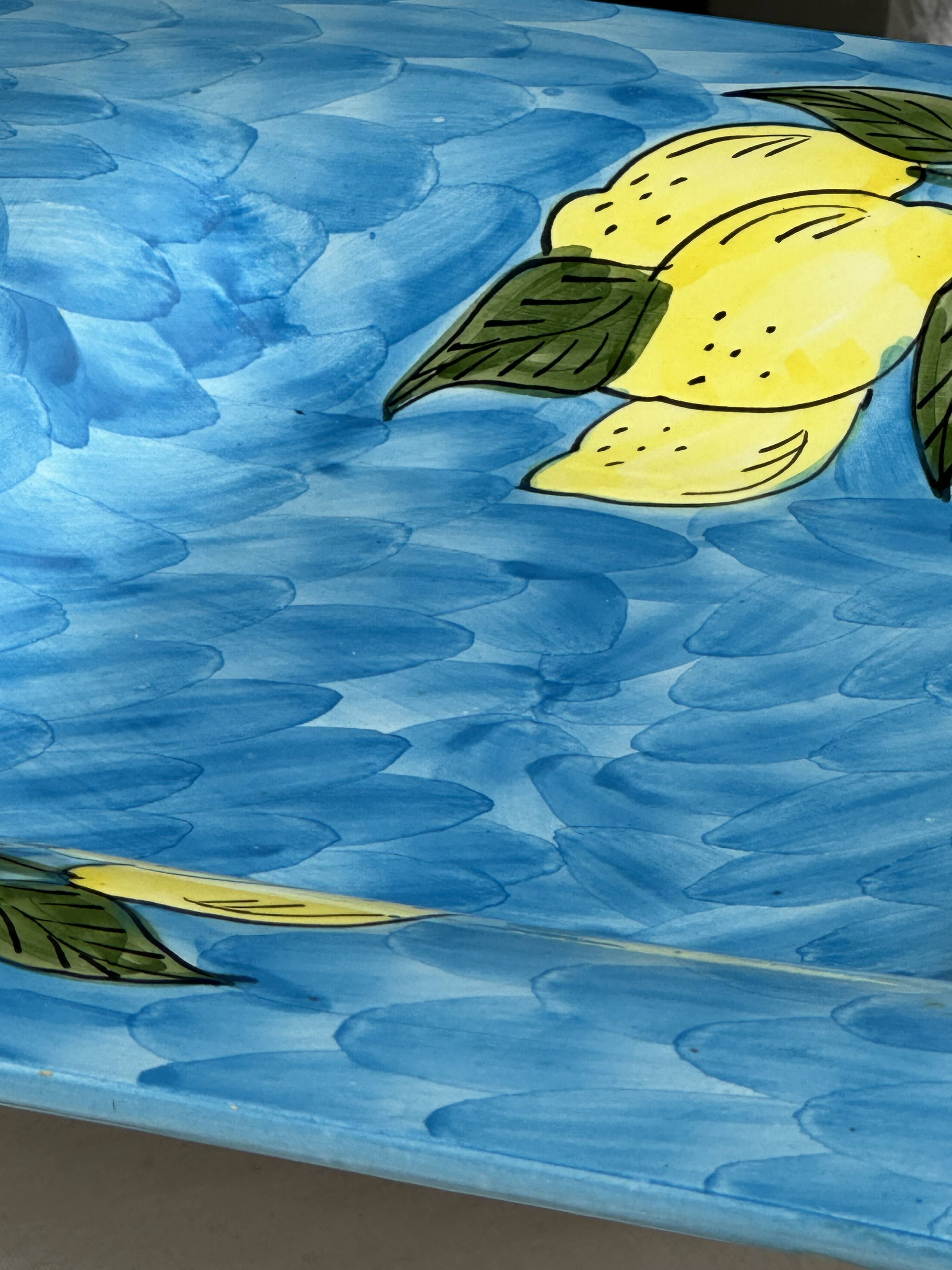 Large square dish with lemon pattern 33cm Aleya Slim