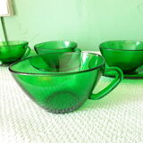 Vintage Vereco cups made of green glass