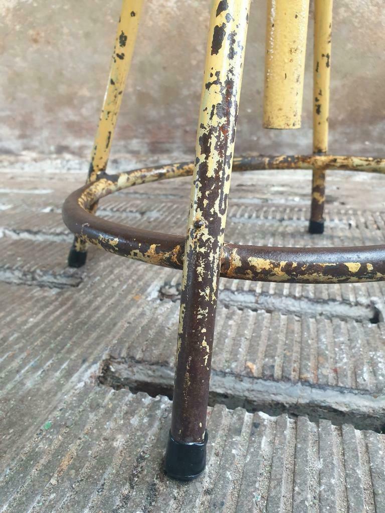 Industrial swivel stool side table