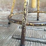 Industrial swivel stool side table