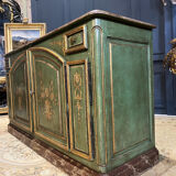 Buffet de chasse de style Louis XIV à double évolution en bois peint