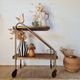 Vintage 1950s dessert bar - Gold metal and wood formica trays