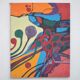 Large painting on canvas by Yves Navarre, Cartridge Handsome Bridge, wall decoration.