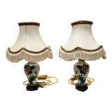 2 Vintage Cloisonné Table Lamps, mid 1900s