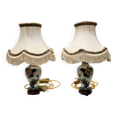 2 lampes de table cloisonnées vintage, milieu des années 1900