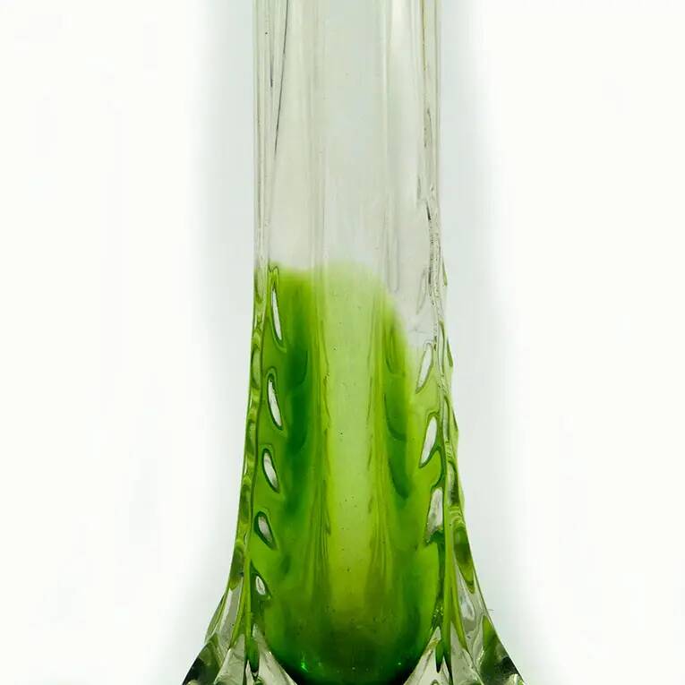 Art Nouveau vase, green glass, silver mount, United Kingdom, early 20th century