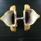 Pair of Henriot Quimper fleur-de-lys vases