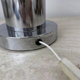 Mid – century Large glass table lamp with blue swirl , 1970s Italy