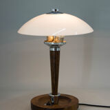 Art deco wood and glass table lamp, 1930s