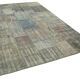 Handwoven turkish contemporary 204 cm x 304 cm grey patchwork carpet