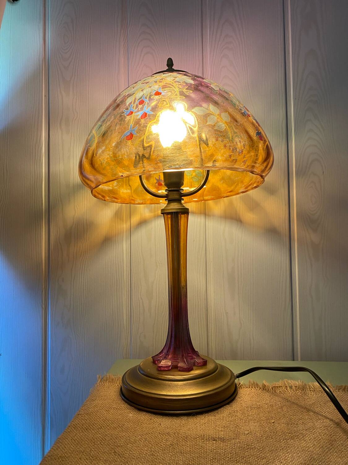 Art Nouveau style glass lamp