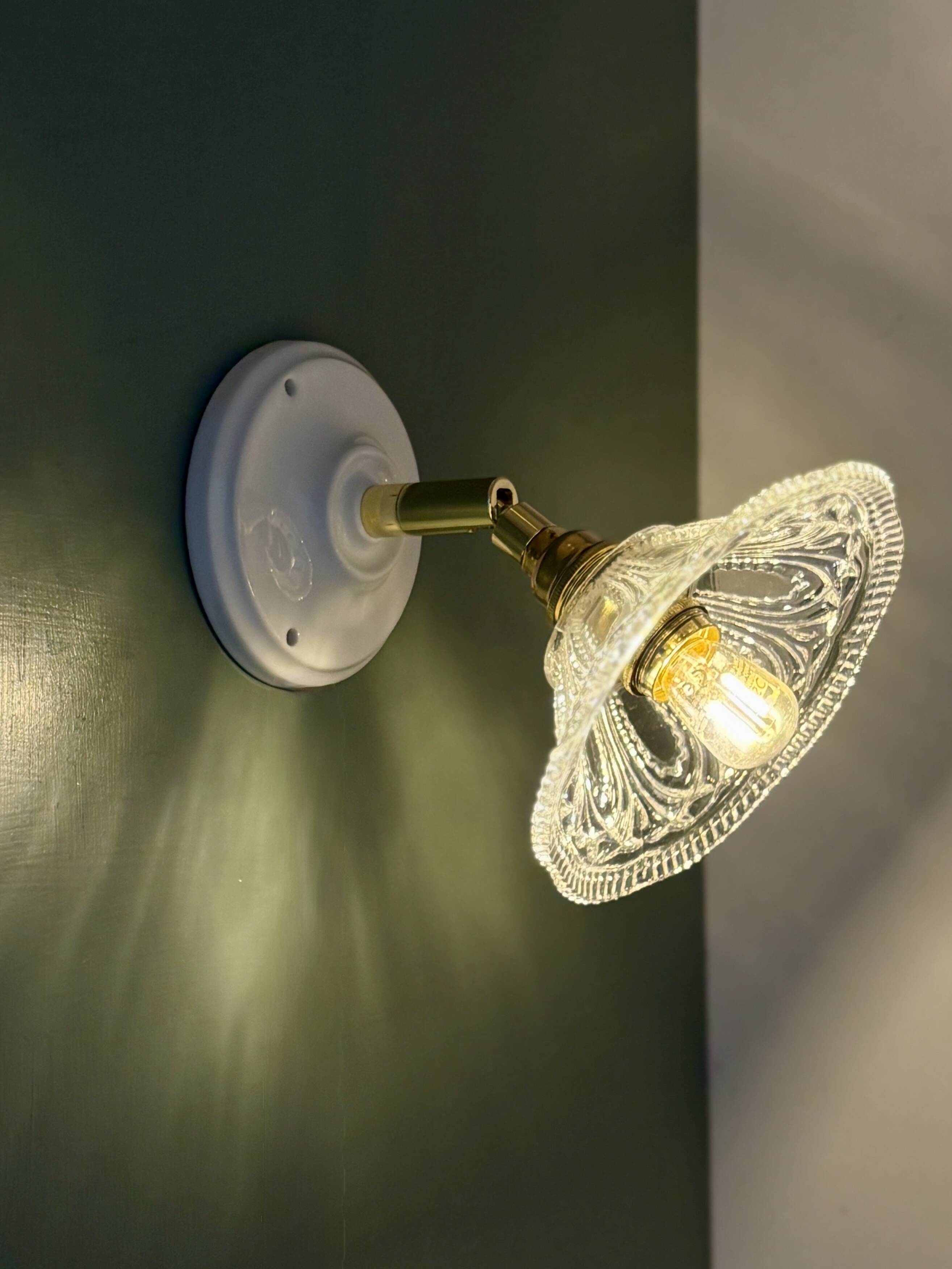 Vintage glass cut lampshade - tableware collection