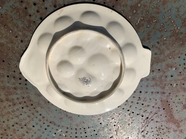 Large oyster dish in the shape of fish model Copenhagen by Longwy france old and collector