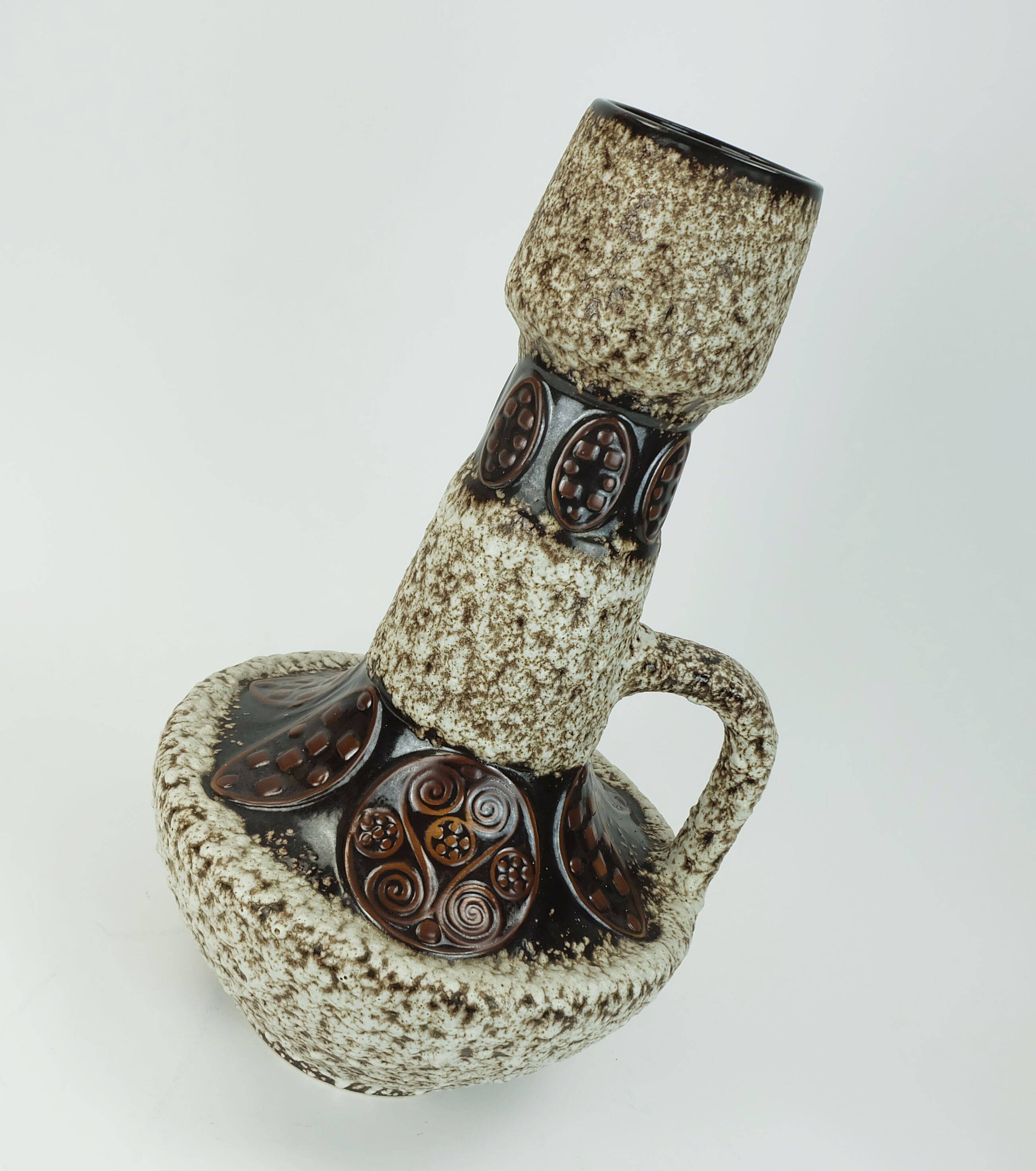 large FLOOR VASE 1970s fat lava glaze ornamental decor model 100