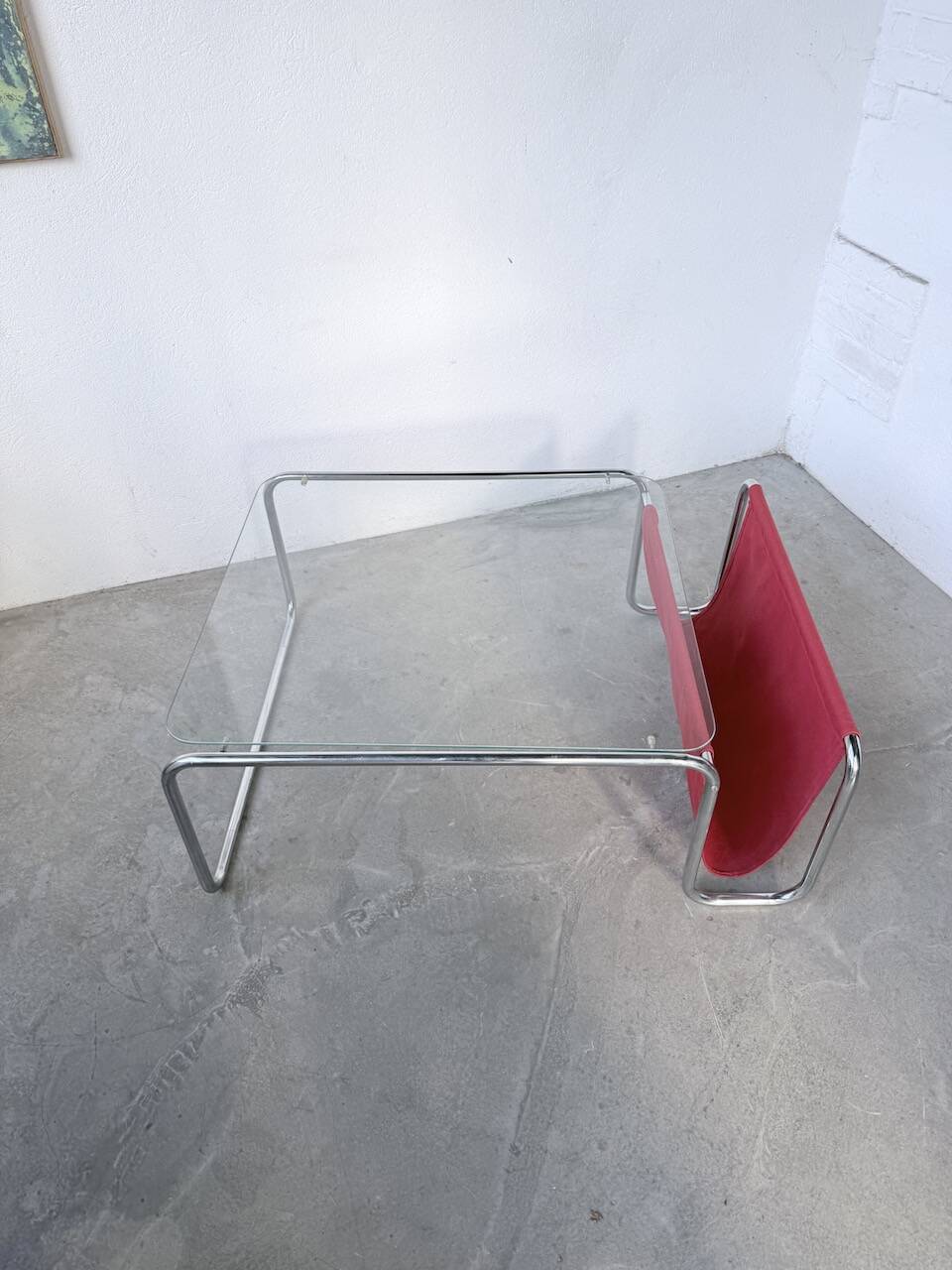 Table basse moderniste Bauhaus en acier tubulaire