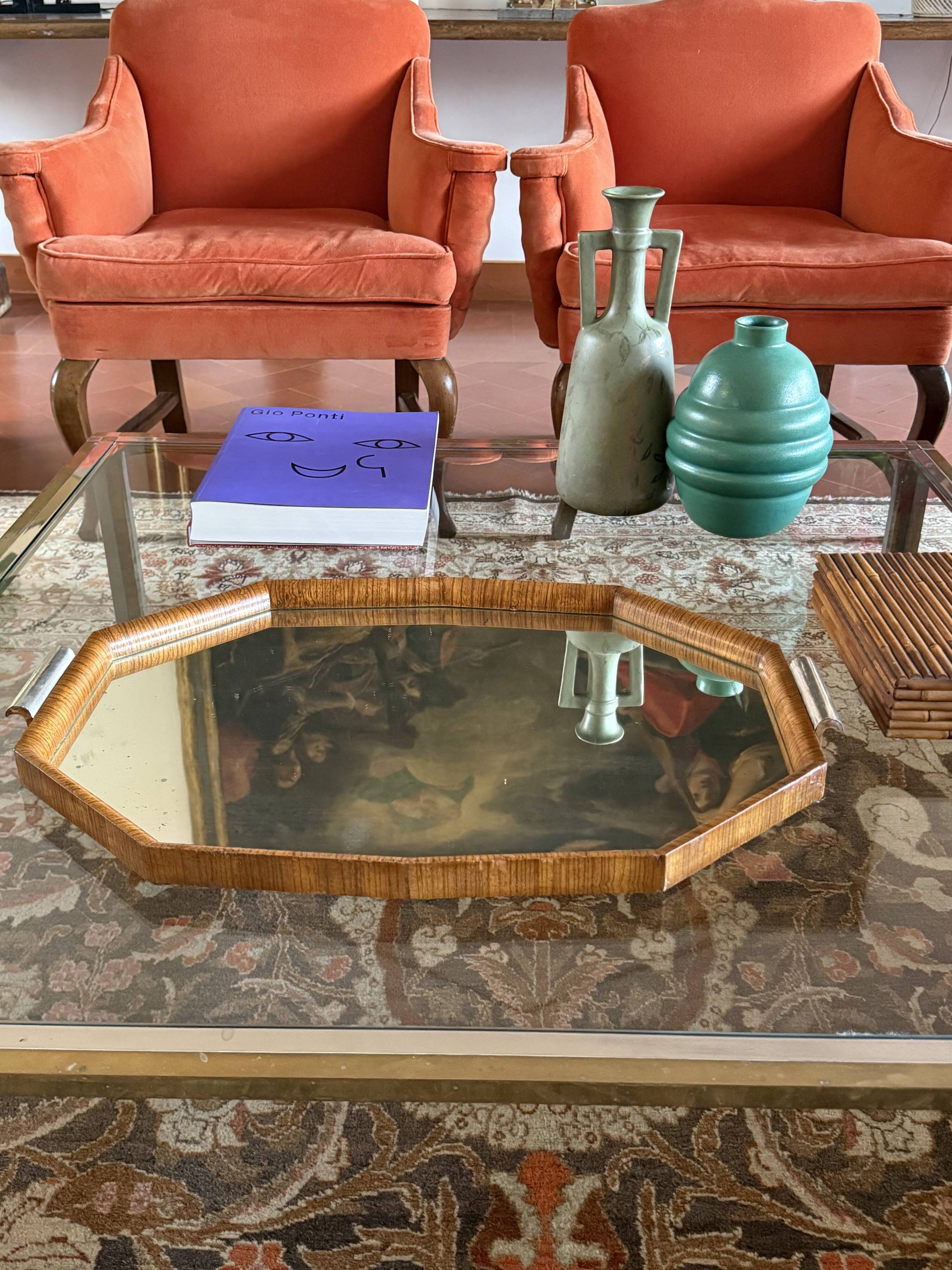 Great modern mirror tray, Brazil 1960s