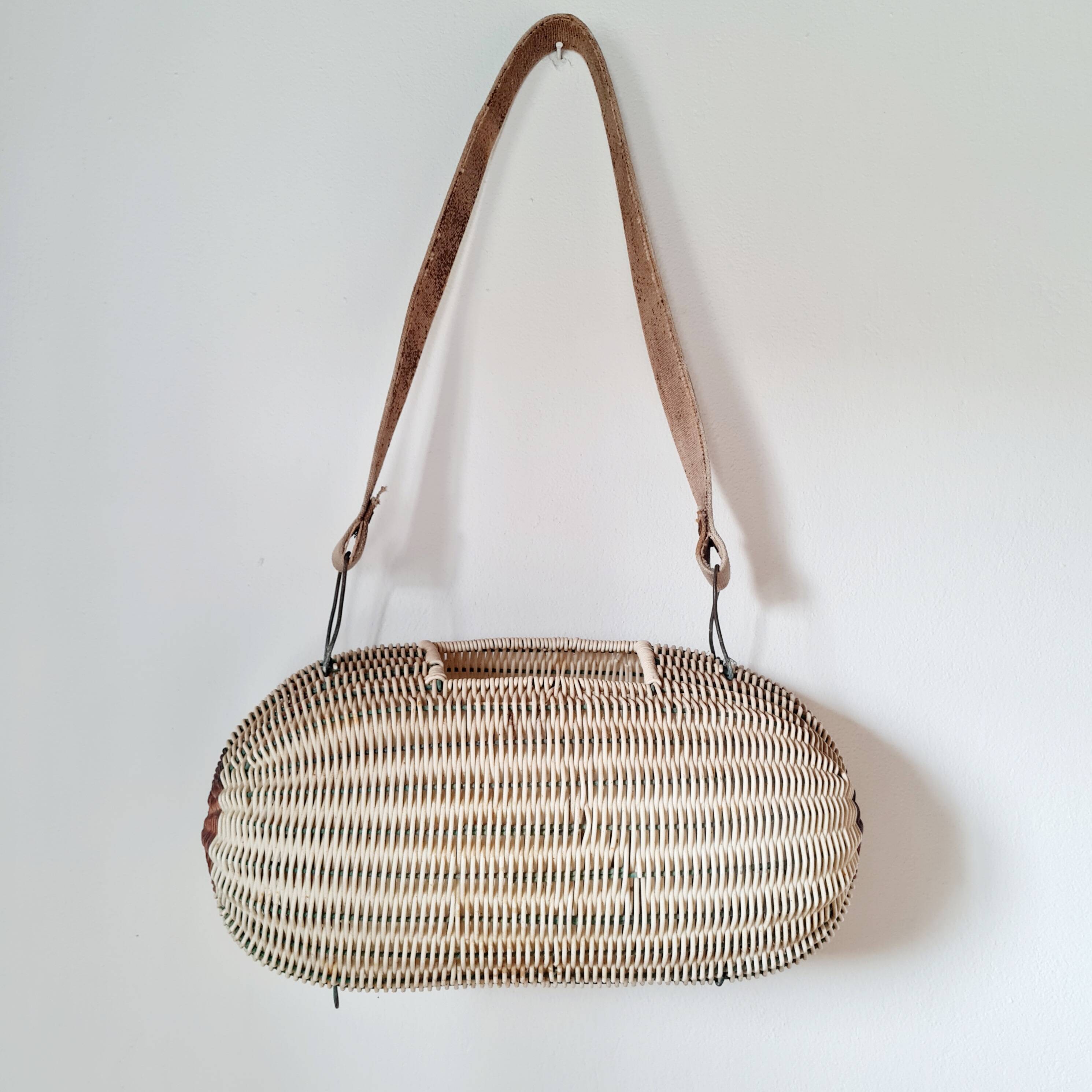 Rattan messenger bag