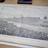 Paris Longchamp, large period engraving, printed in 1891.