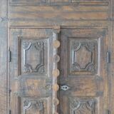 Antique carved wooden window and shutter from Rajasthan
