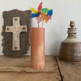Vase terracotta roll enamelled interior