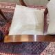 Pair of Art Deco bridge chairs in beech and imitation leather from the 1950s