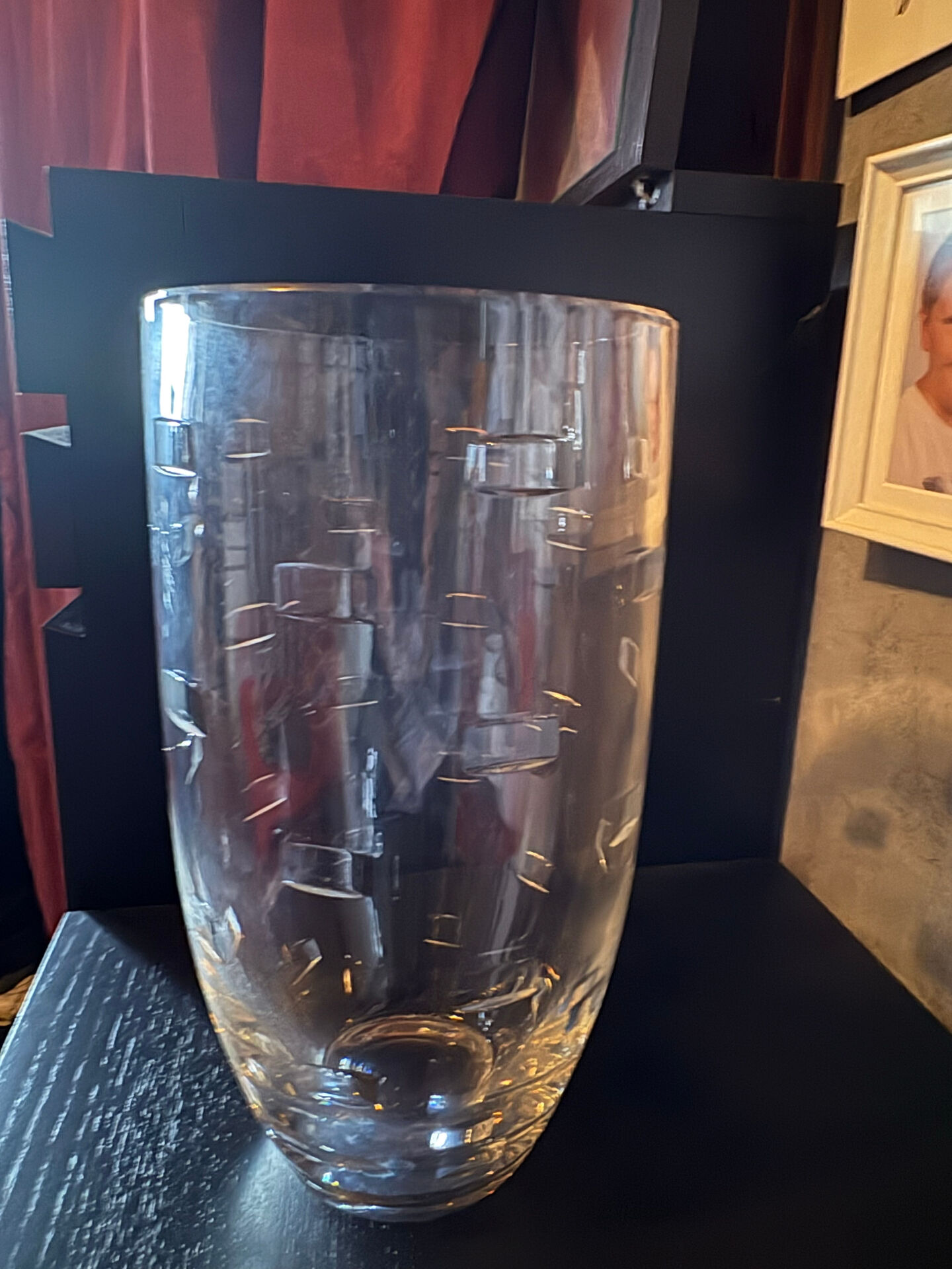 Large transparent crystal vase by John Roda
