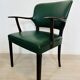 Danish Rosewood Green Leather Fully Restored Armchair, 1960´s
