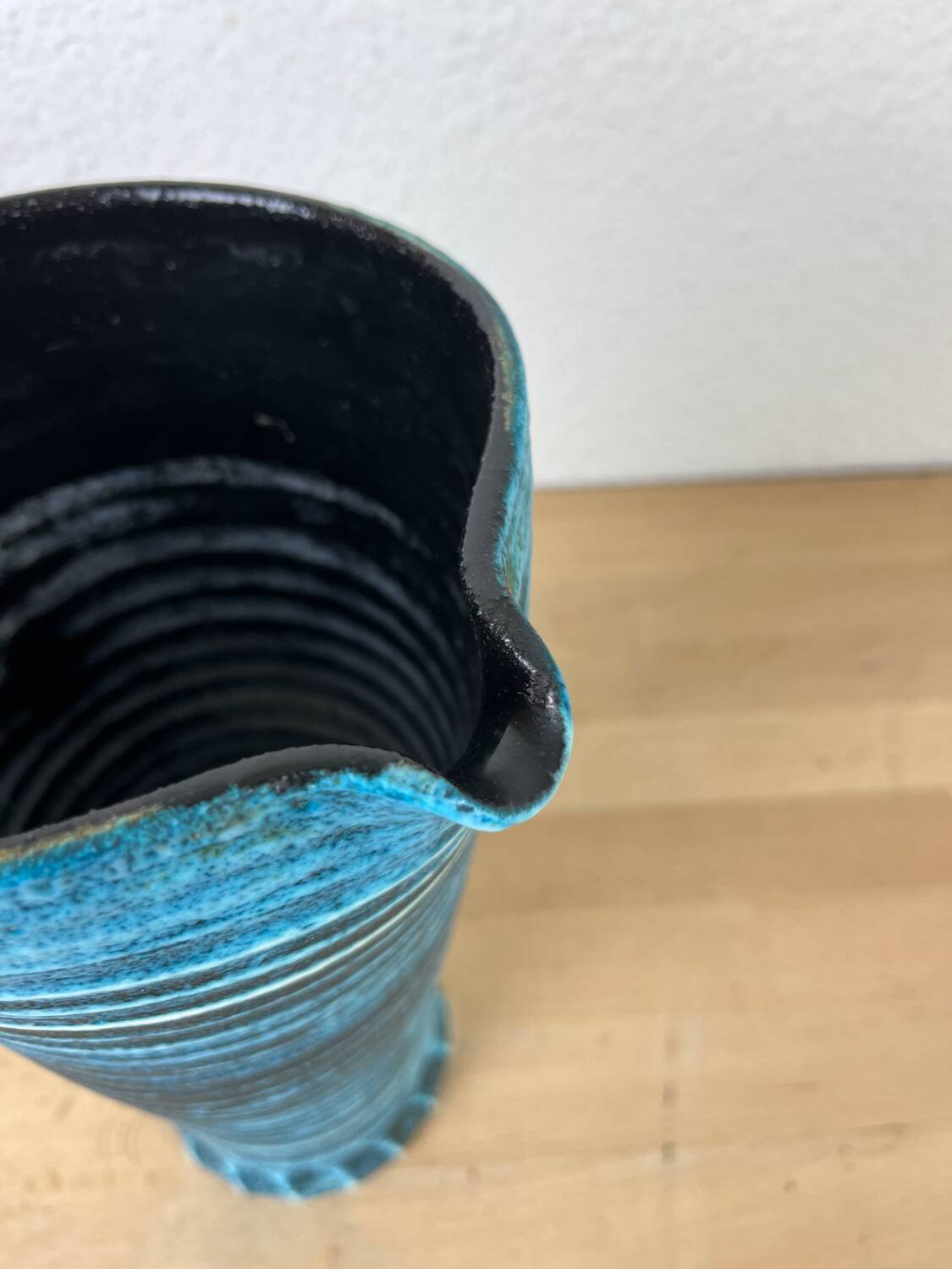 Accolay blue ceramic pitcher