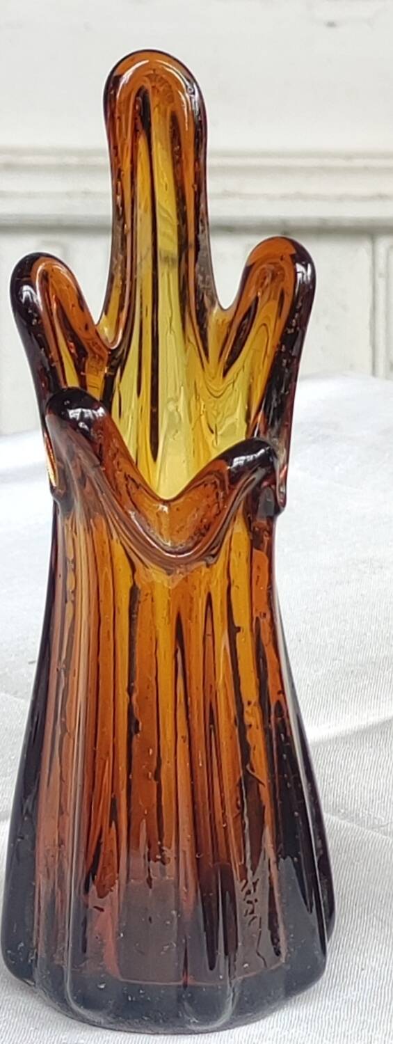 Ancien vase soliflore verre soufflé