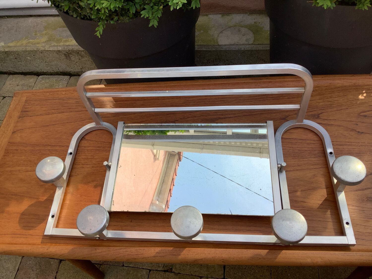 Coat rack aluminum 1970s