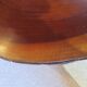 Tripod coffee table - solid okoumé wood - organic shape - brutalist style