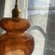 Vintage amber blown glass pendant light