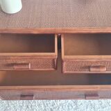 Vintage rattan chest of drawers circa 1960s