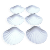 Set of 6 porcelain scallop shells for the oven