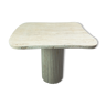 Natural travertine irregular dining table Athéna 80cm x 80cm