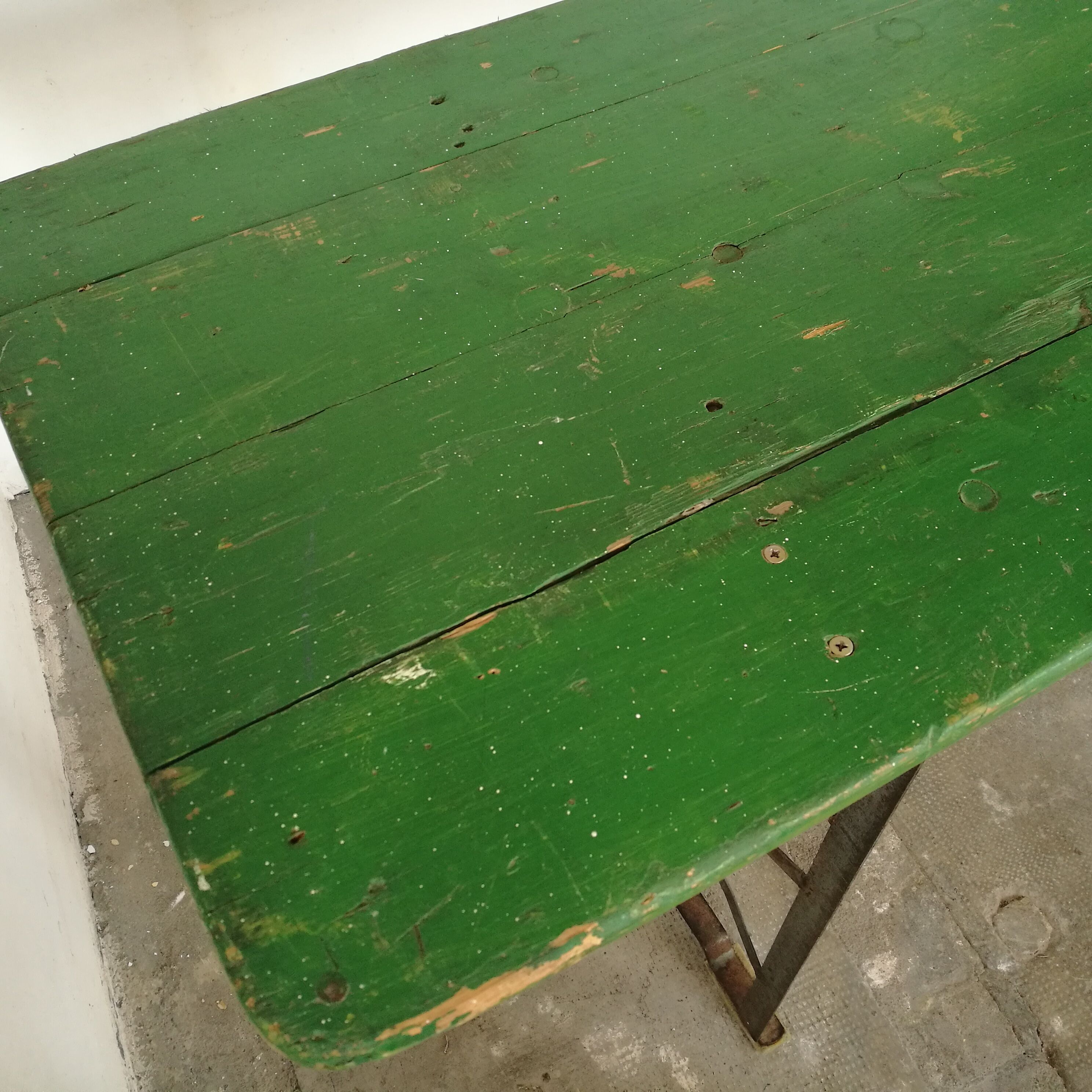 Folding brewery table