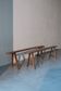 2 farmhouse benches made of cherry wood